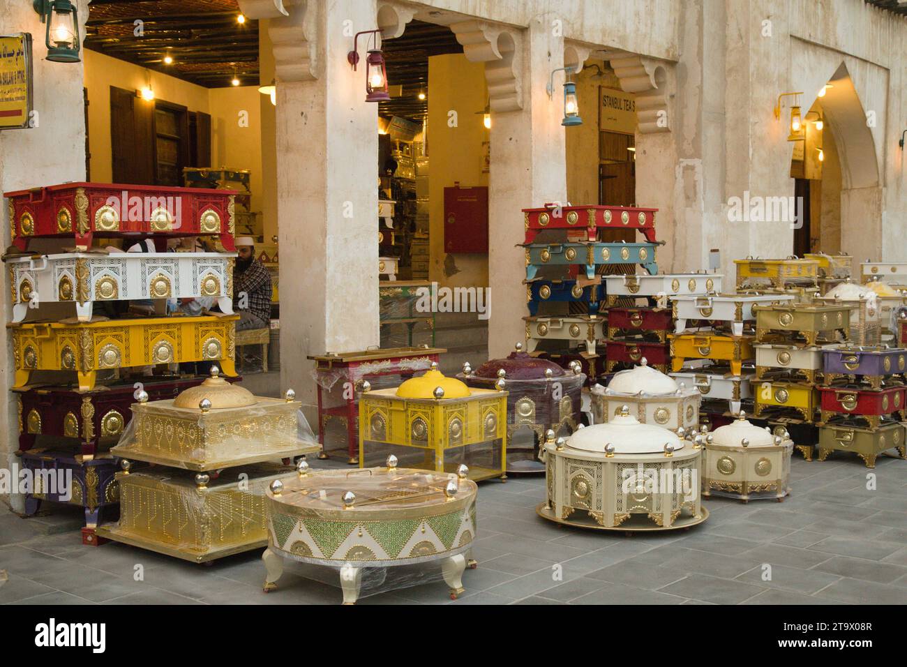 Qatar, Doha, Souk Waqif, furniture shop Stock Photo Alamy