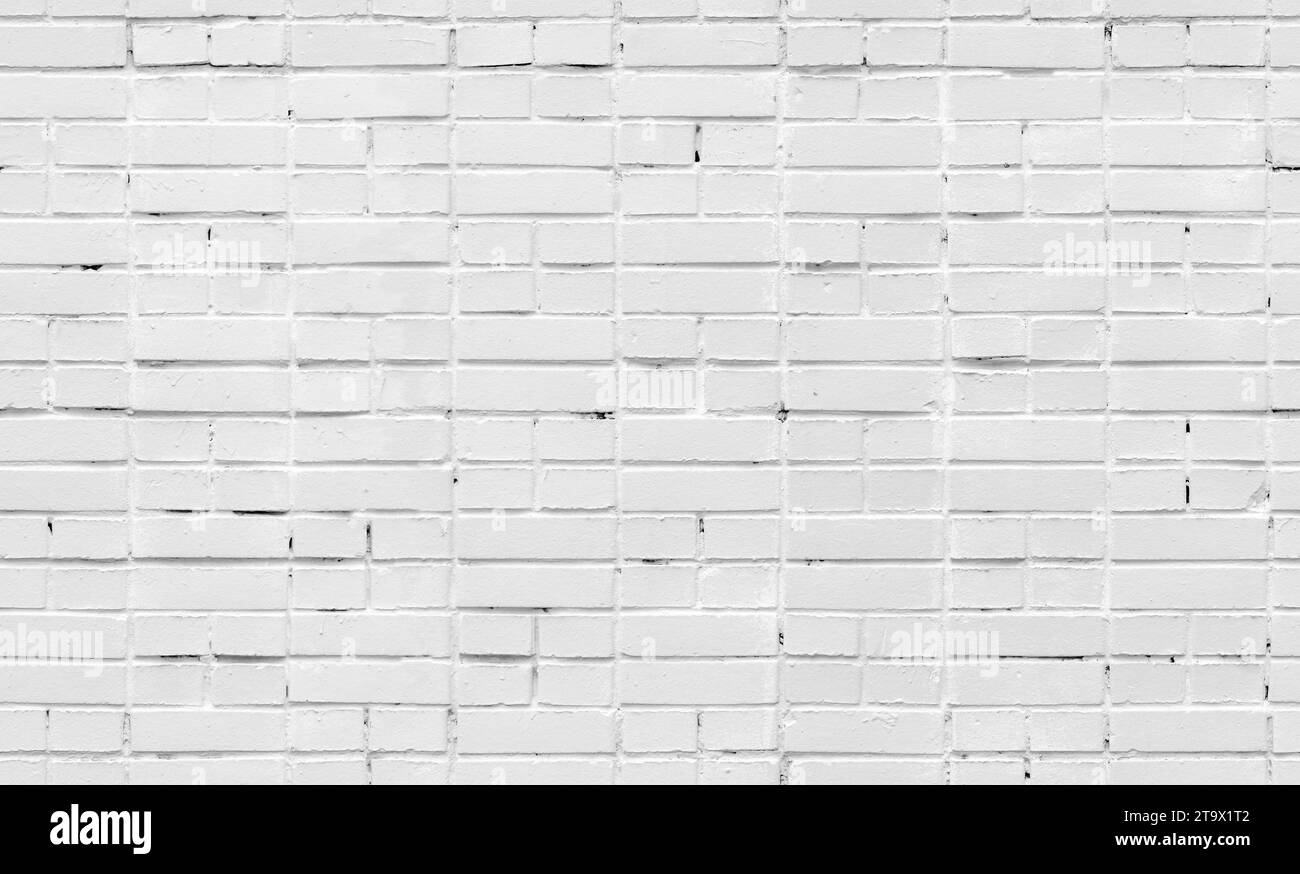 White brick wall, seamless background photo texture, front view Stock ...