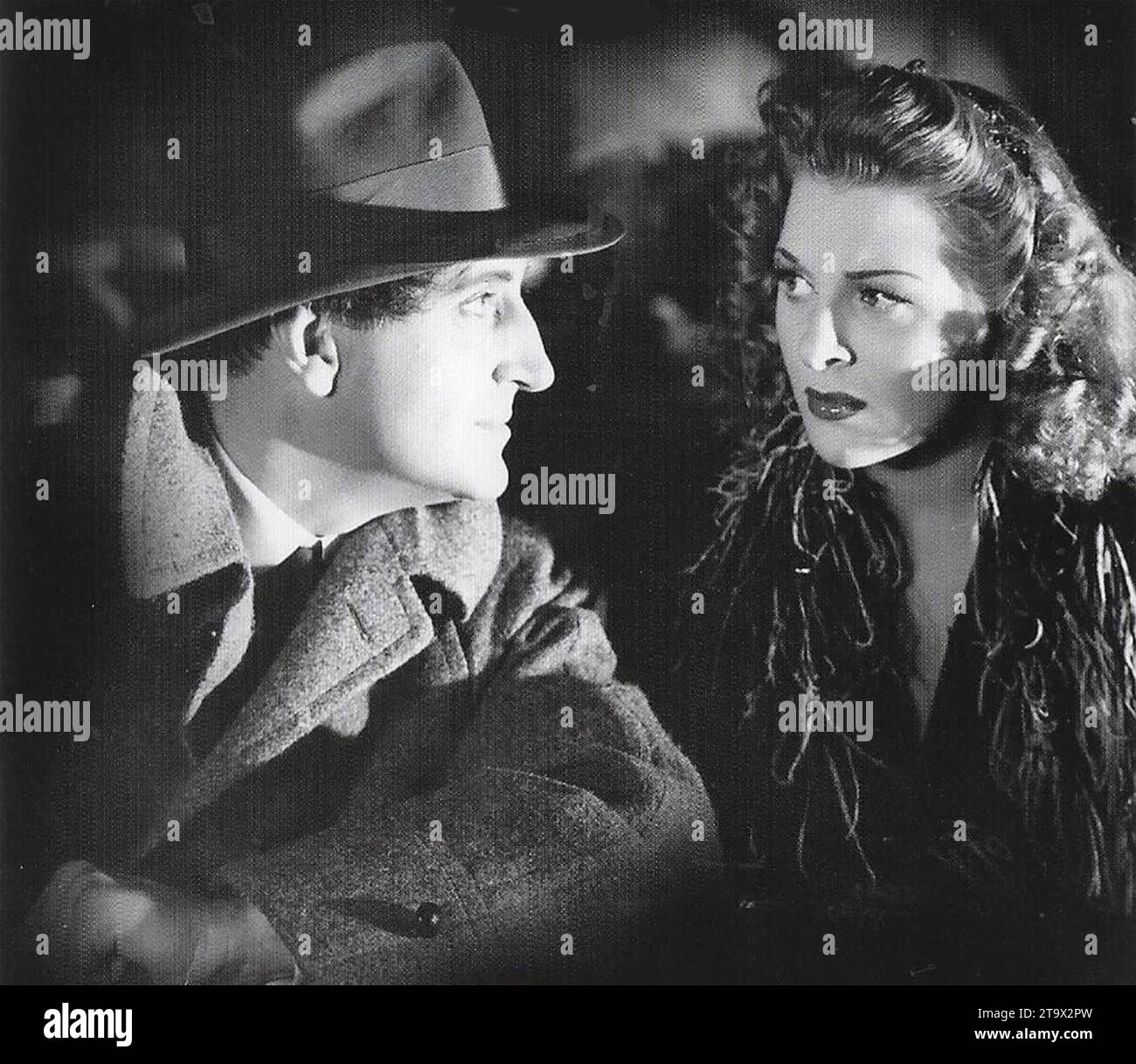 SHERLOCK HOLMES AND THE VOICE OF TERROR 1942 Universal Pictures film with Basil Rathbone and Evelyn Ankers Stock Photo