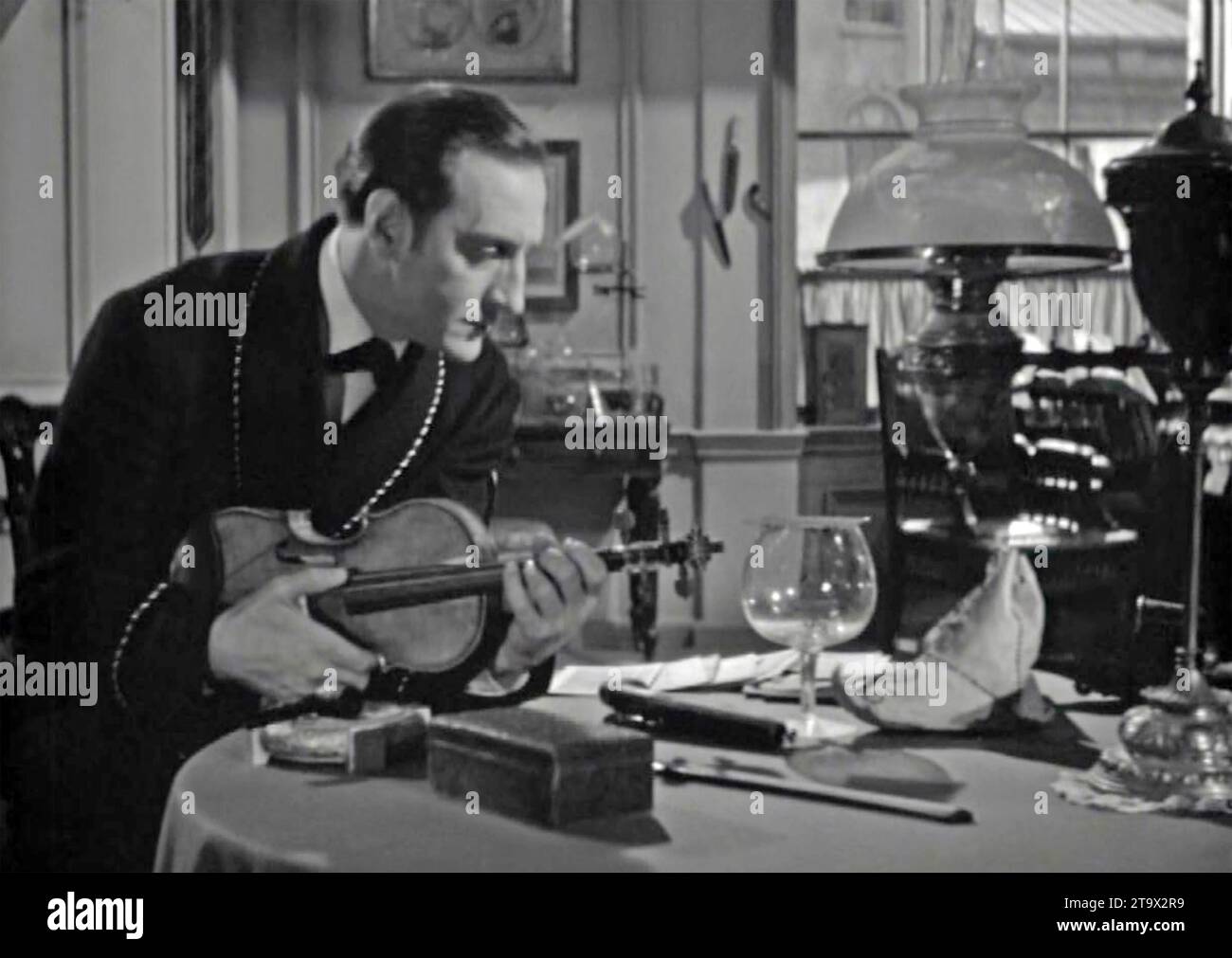 THE ADVENTURES OF SHERLOCK HOLMES 1939  20th Century Fox film with Basil Rathbone Stock Photo