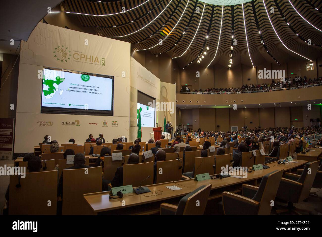 Lusaka, Zambia. 27th Nov, 2023. Participants attend the Third International Conference on Public