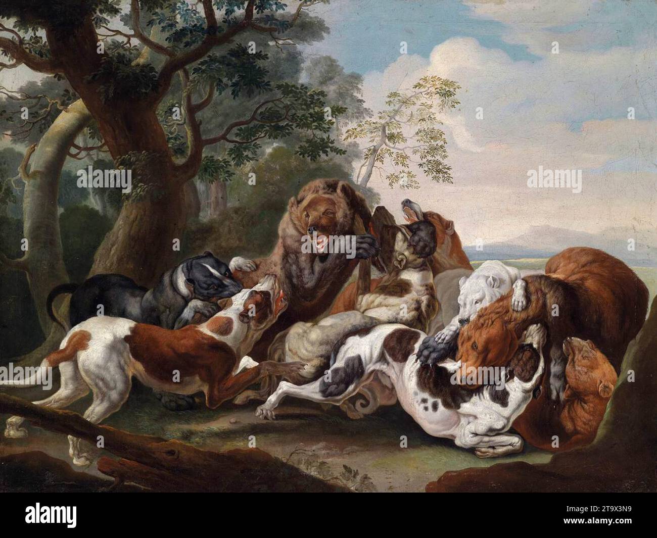 Bear Hunt - by Carl Borromaus Andreas Ruthart Stock Photo - Alamy