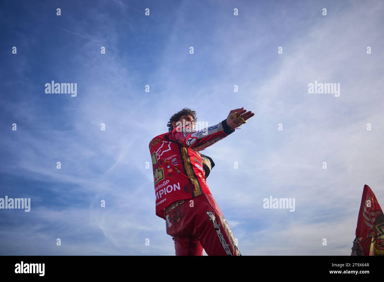 Francesco Bagnaia of Italy and Ducati Lenovo Team celebrating the world ...
