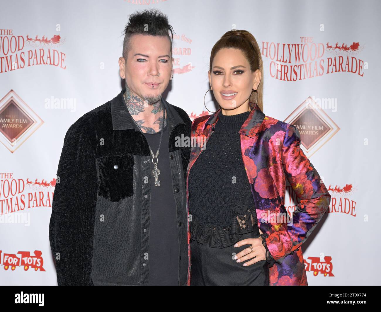 26 November 2023 Hollywood, California DJ Ashba and Kerri Kasem. 91st Hollywood Christmas