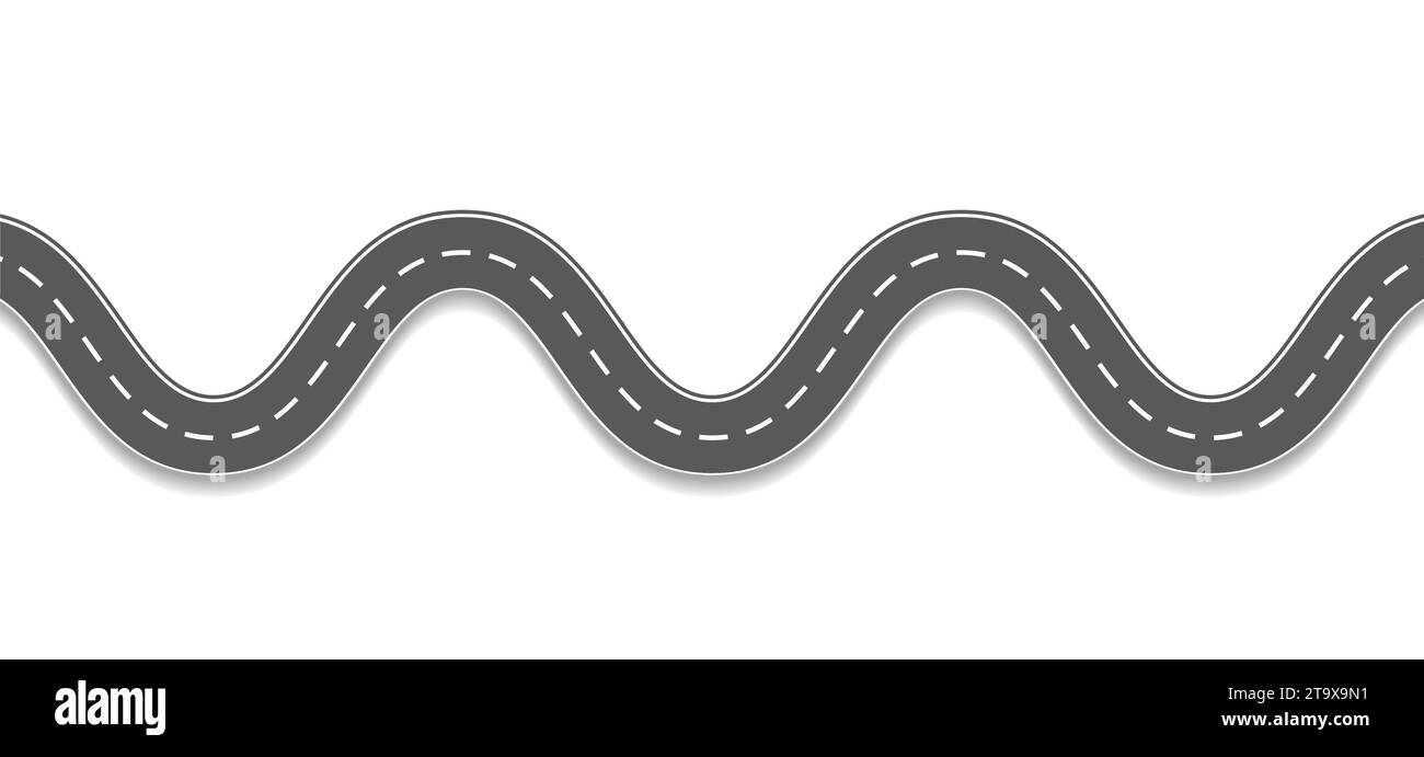 Winding road. Isolated. Vector illustration. Stock Vector