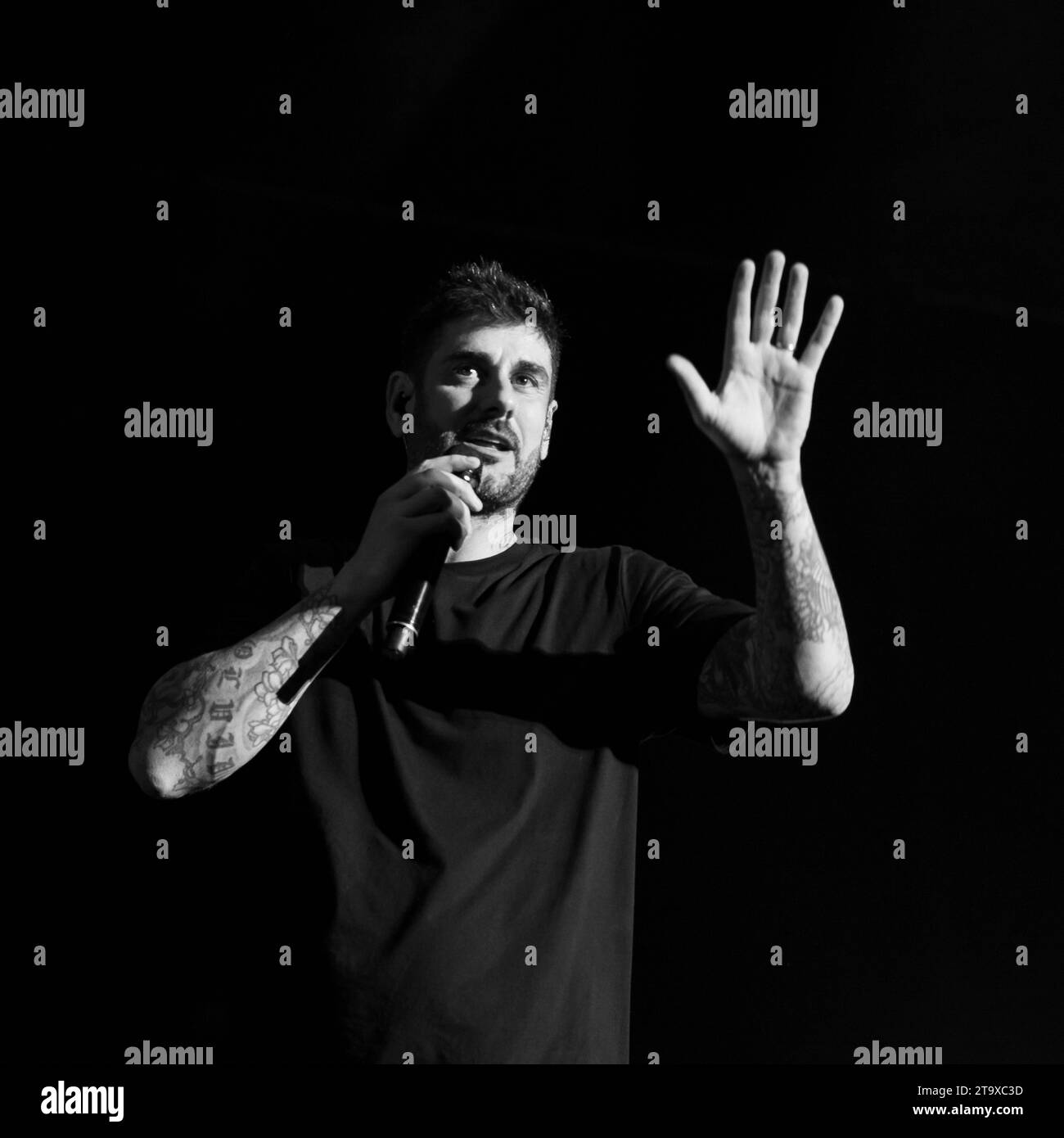 Spanish singer Melendi performs during the concert at the Wizcenter in