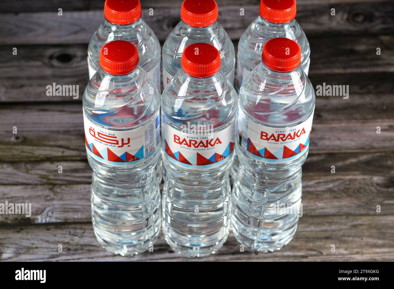 Cairo, Egypt, October 15 2023 Baraka natural drinking mineral water