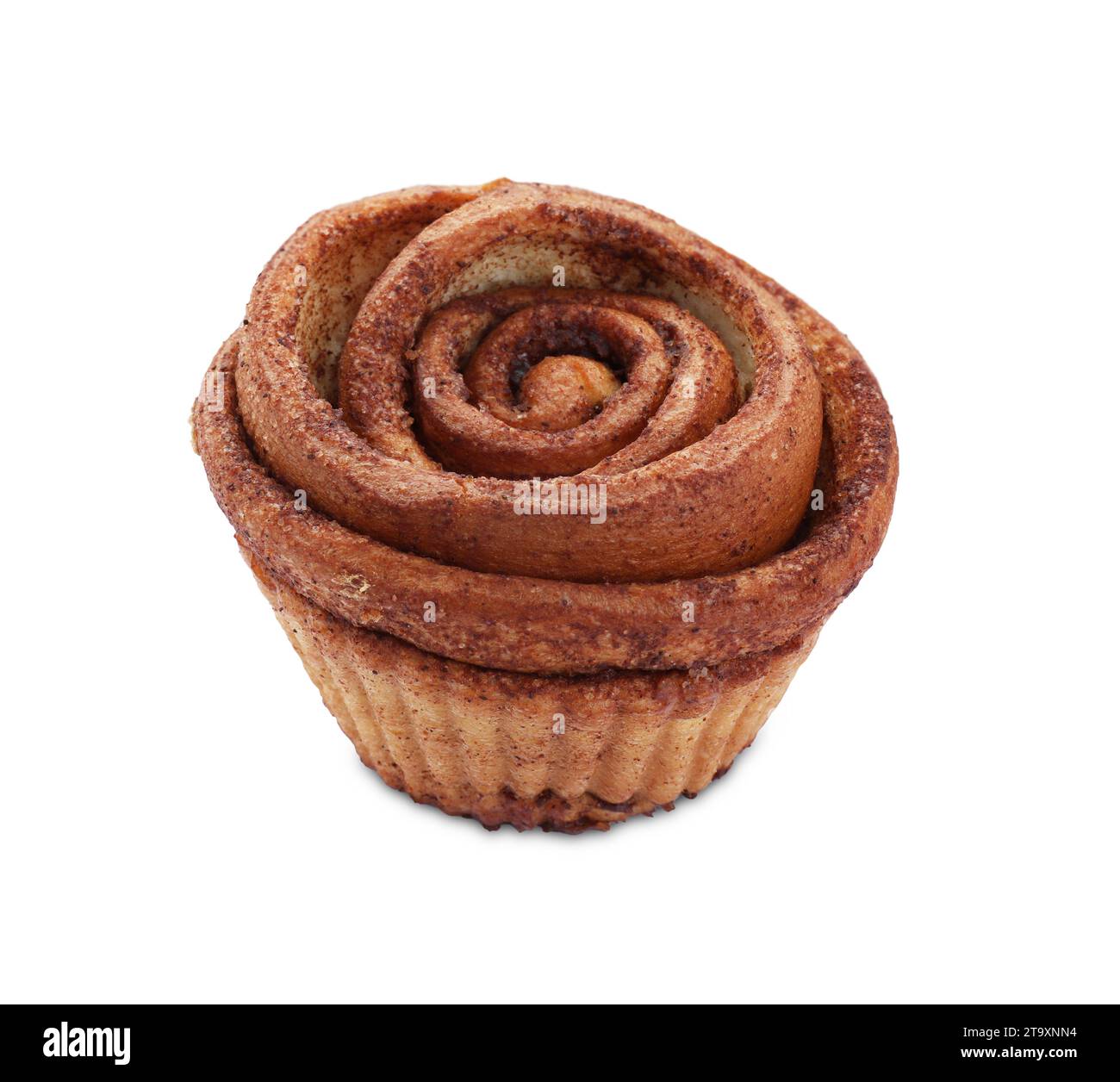 One tasty cinnamon roll isolated on white Stock Photo - Alamy