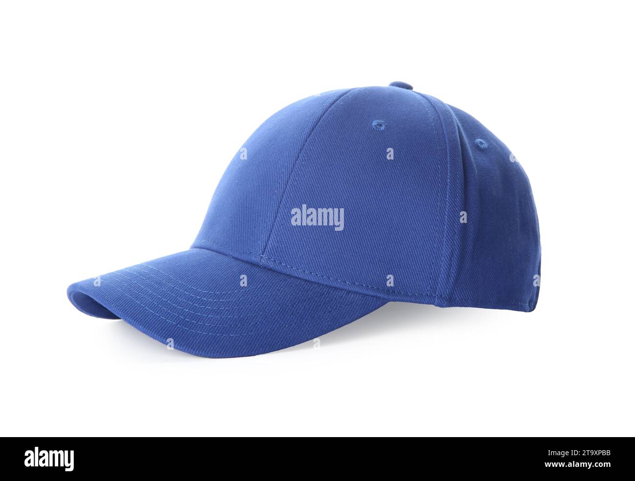 Stylish blue baseball cap isolated on white Stock Photo - Alamy