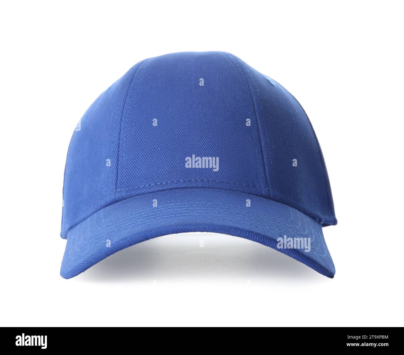 Stylish blue baseball cap isolated on white Stock Photo - Alamy
