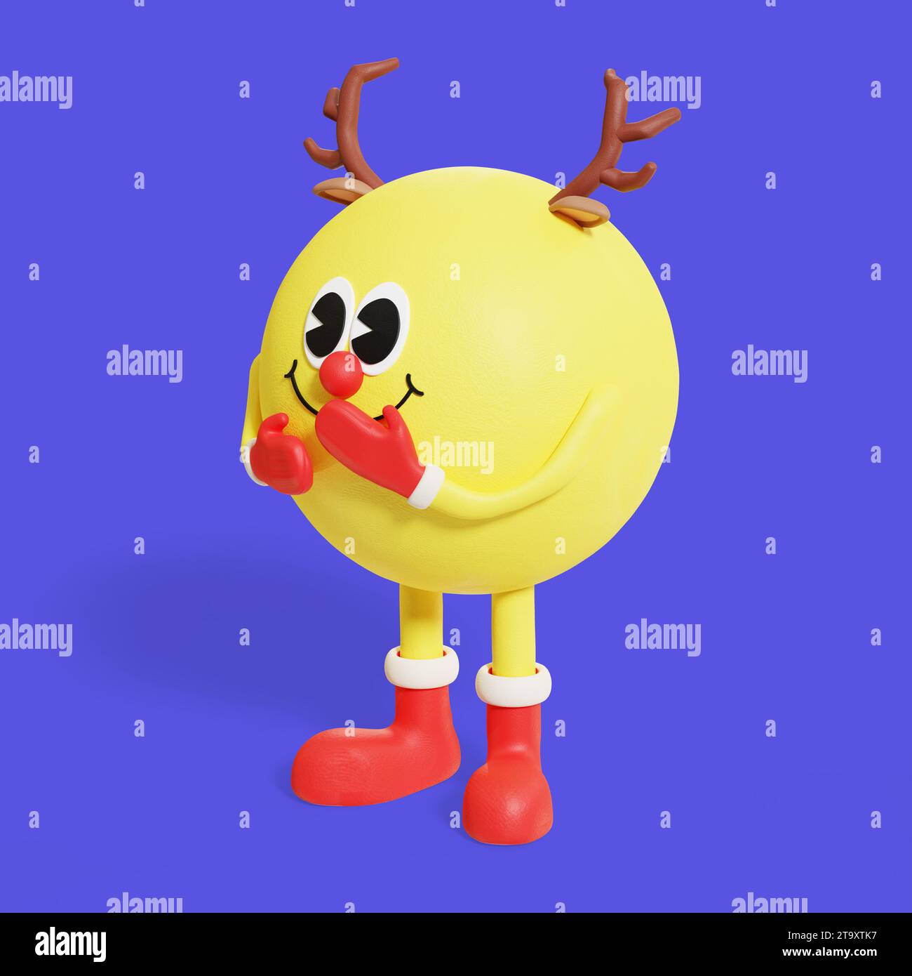 character in rudolph costume 3d graphic Stock Photo