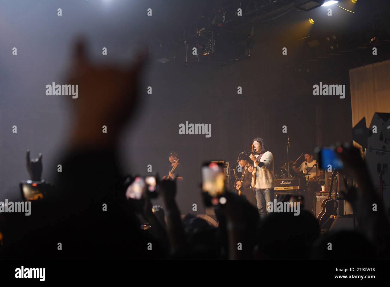 New york usa 26th nov 2023 audience watch chinese band omnipotent