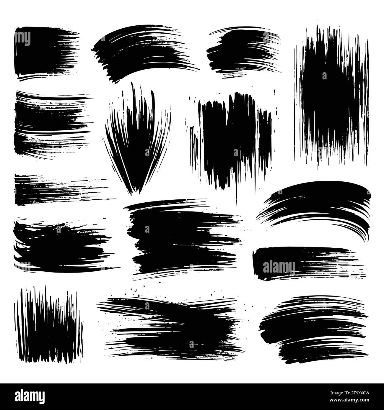 Set of black grunge brush strokes, vector illustration Stock Vector ...