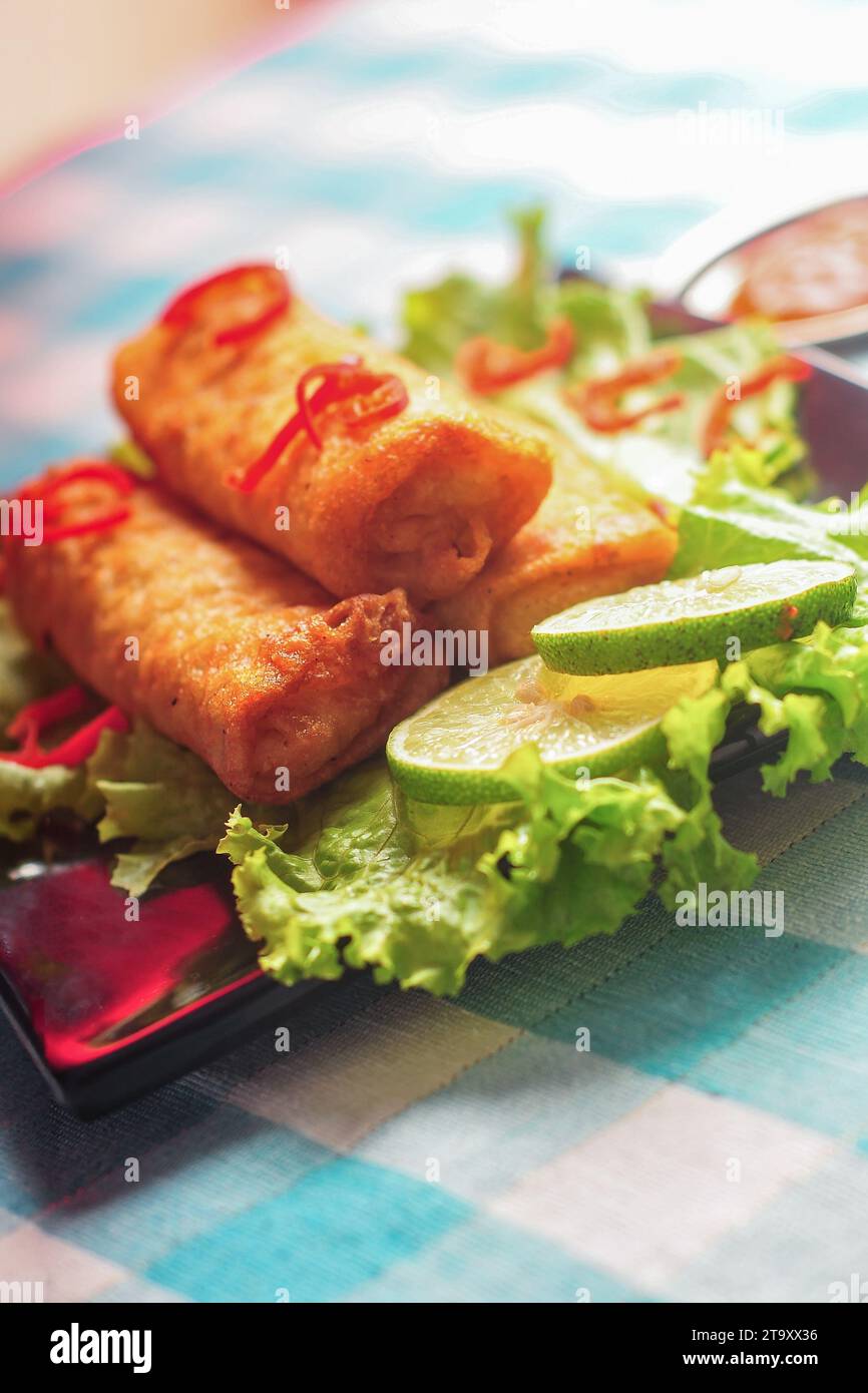 Lumpia or lunpia, traditional snacks from Semarang, Central Java
