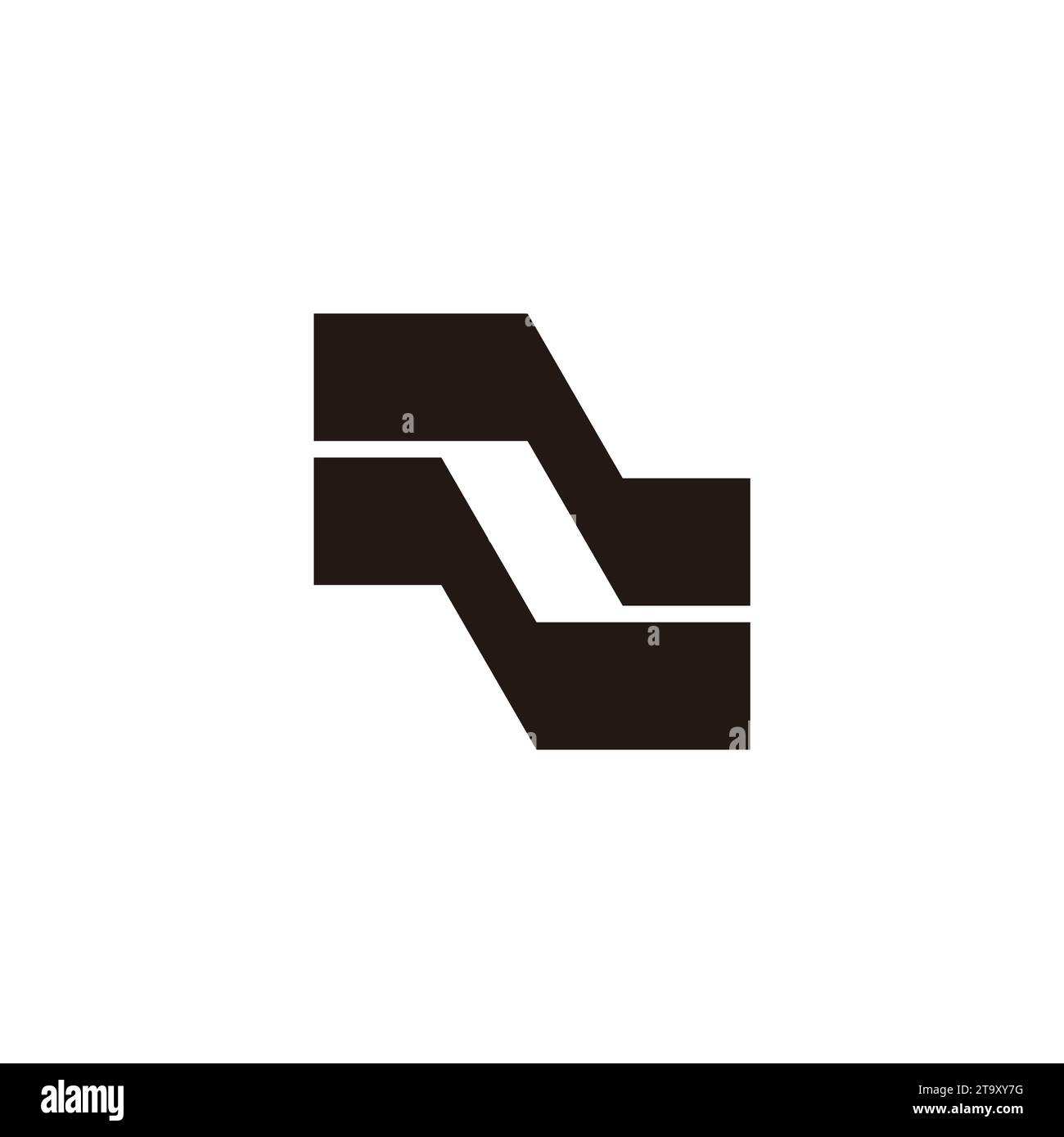 letter nl simple linked geometric logo vector Stock Vector