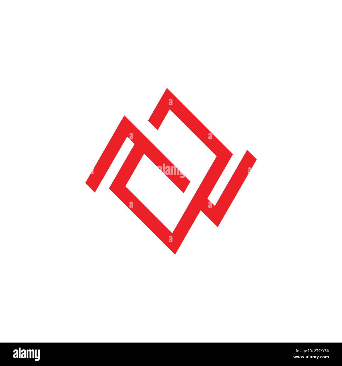 letter on power button red logo vector Stock Vector