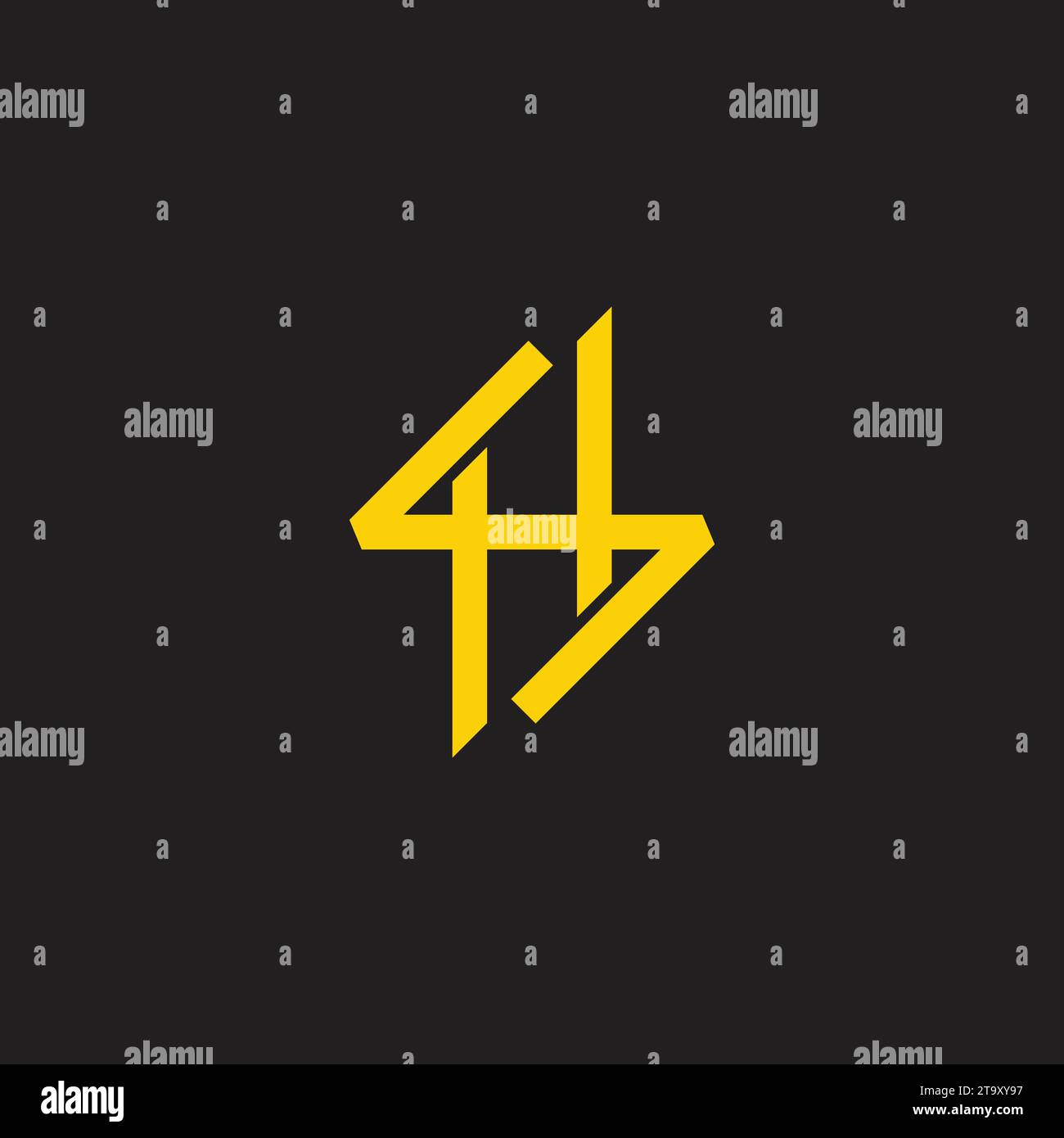 sh overlap power line linked logo vector Stock Vector