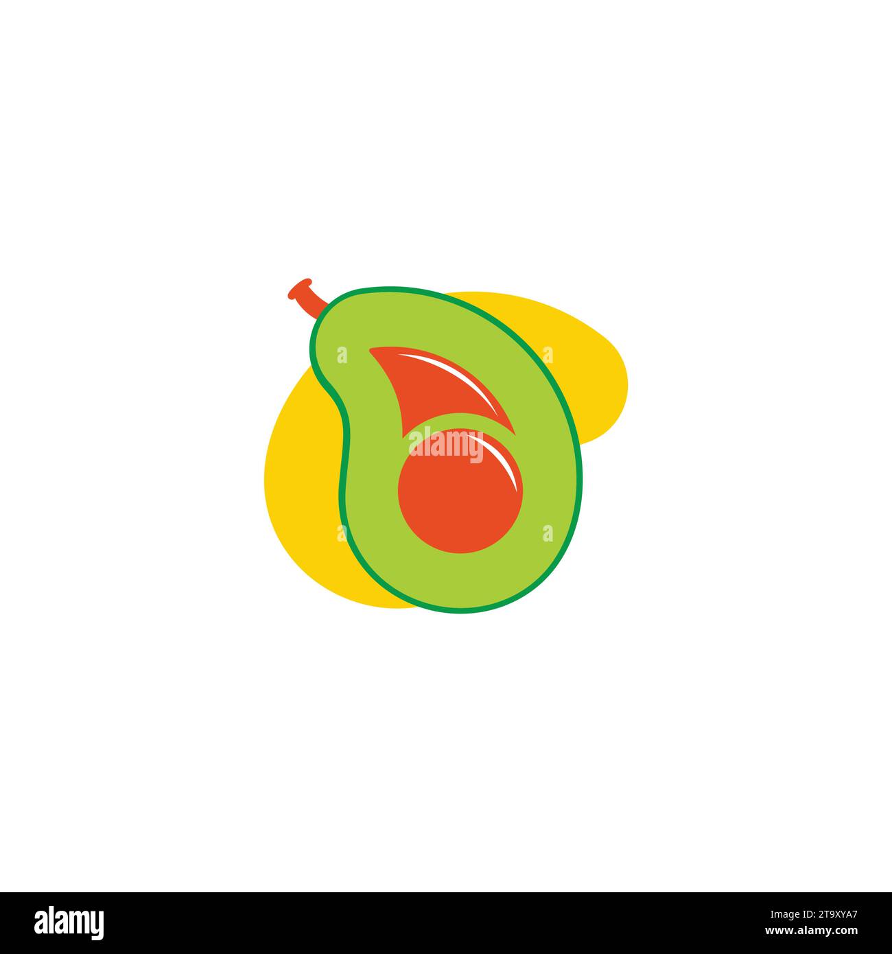 avocado colorful geometric illustration icon vector Stock Vector