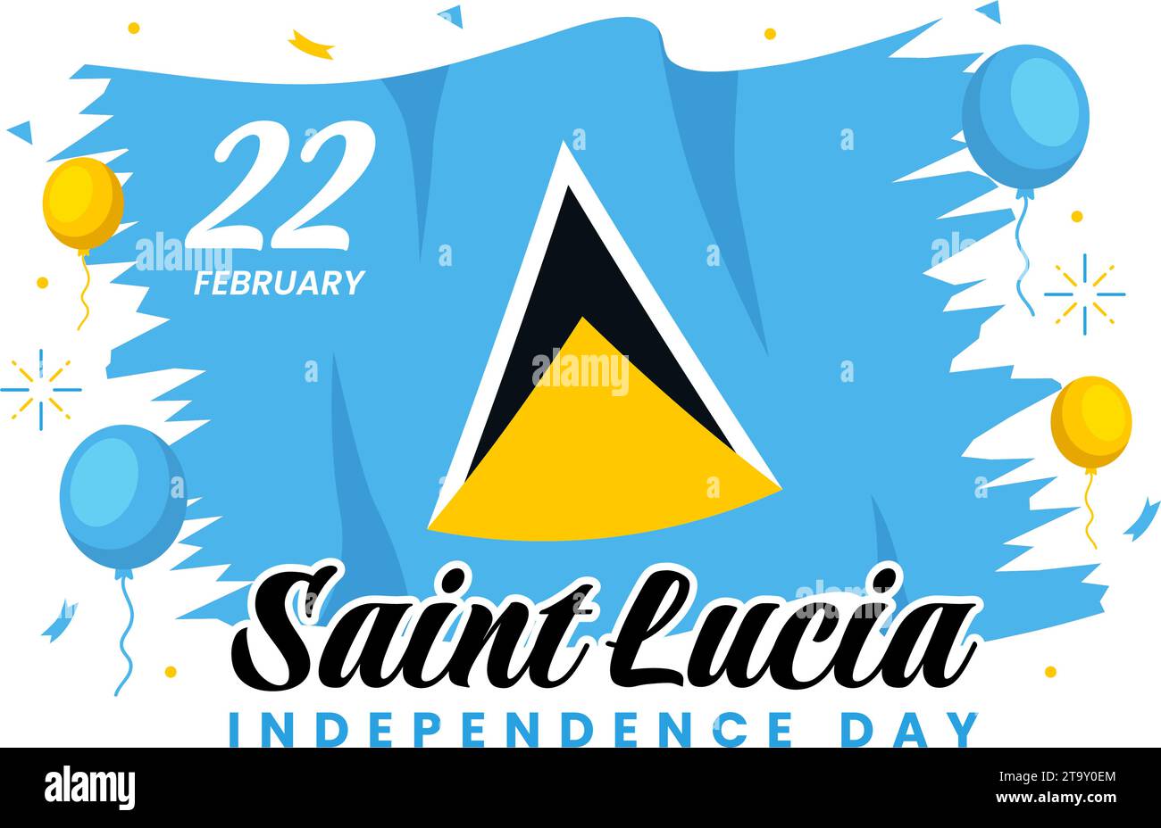 Saint Lucia Independence Day Vector Illustration on February 22 with