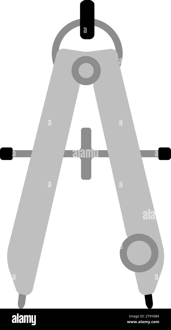 Compass, drawing tool. 3D rendering, Stock image