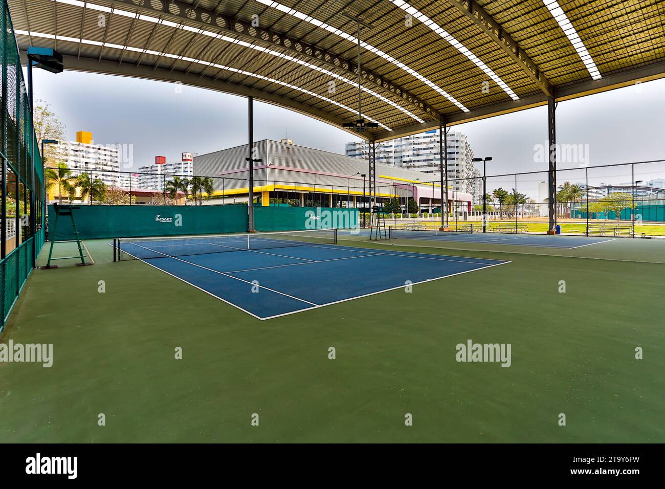 Bangkok, Thailand February 10, 2015 Tennis court at Impact Tennis