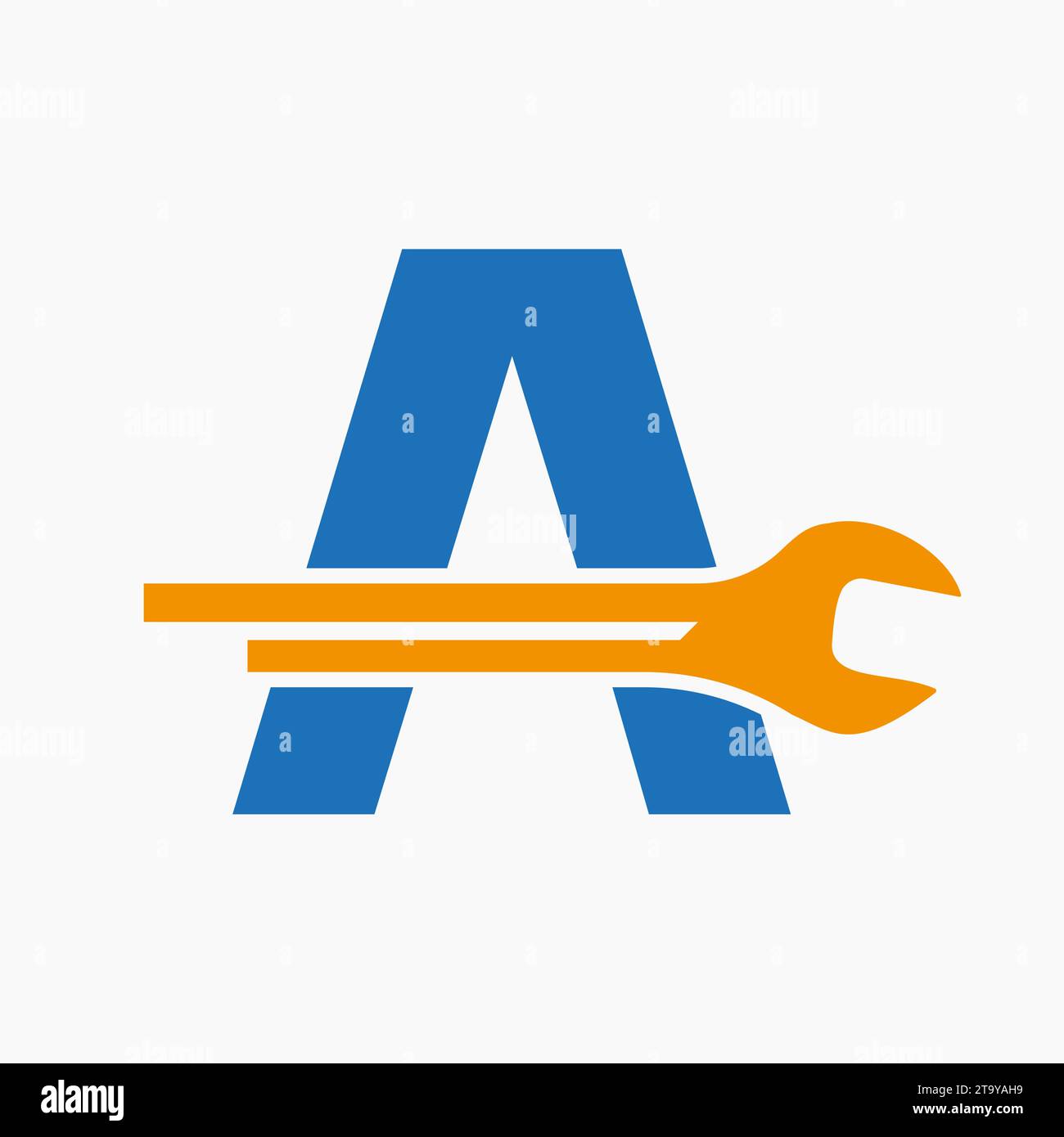 Wrench Logo On Letter A With Engineering Symbol. Technician Logotype Stock Vector