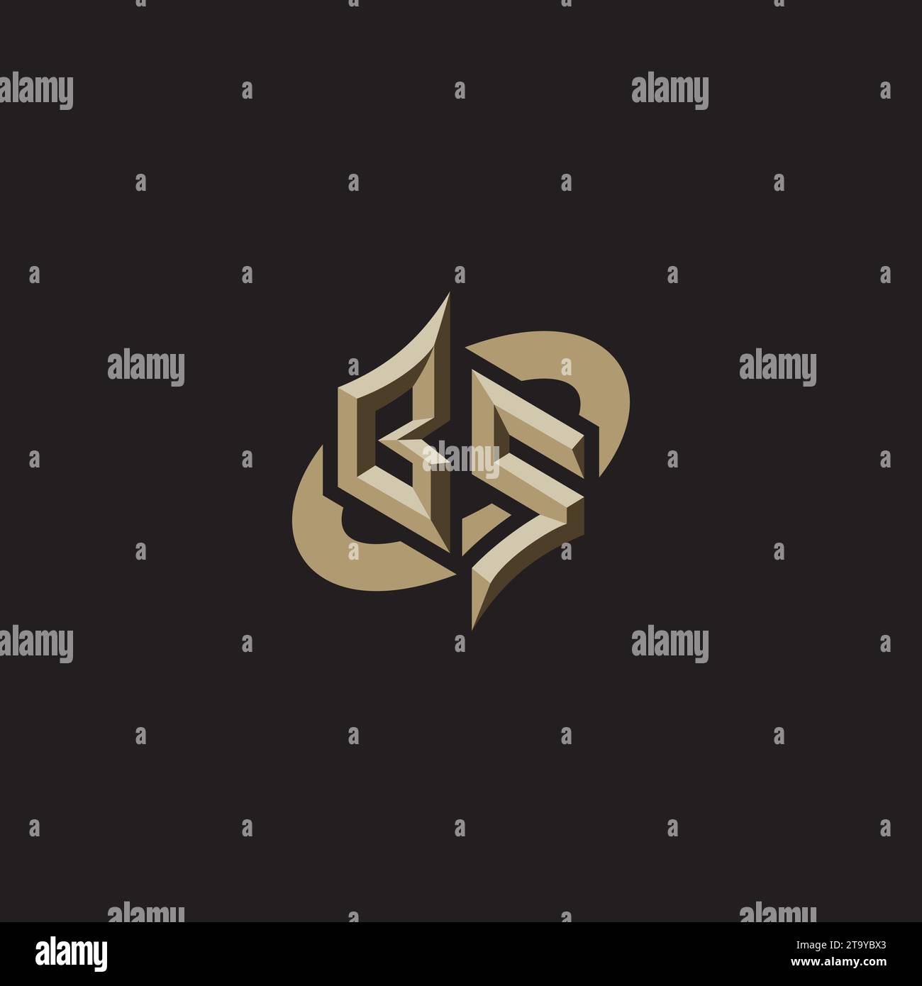 BS Premium Initial Gaming Logo designs, themes and templates for gaming, twitch and youtube Stock Vector