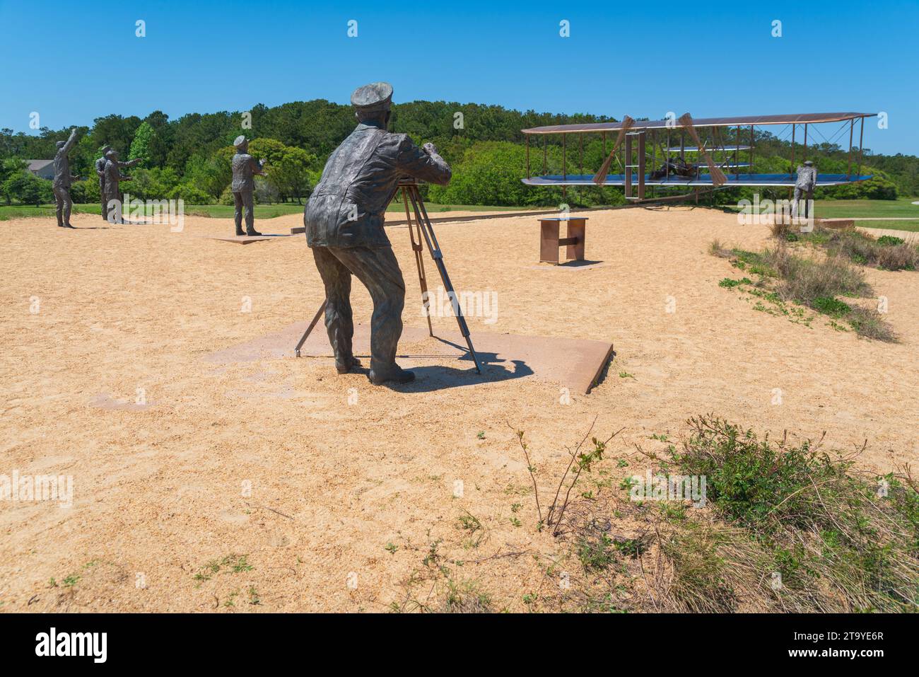 Statues and Monument to the Famous First Flight at Wright Brothers