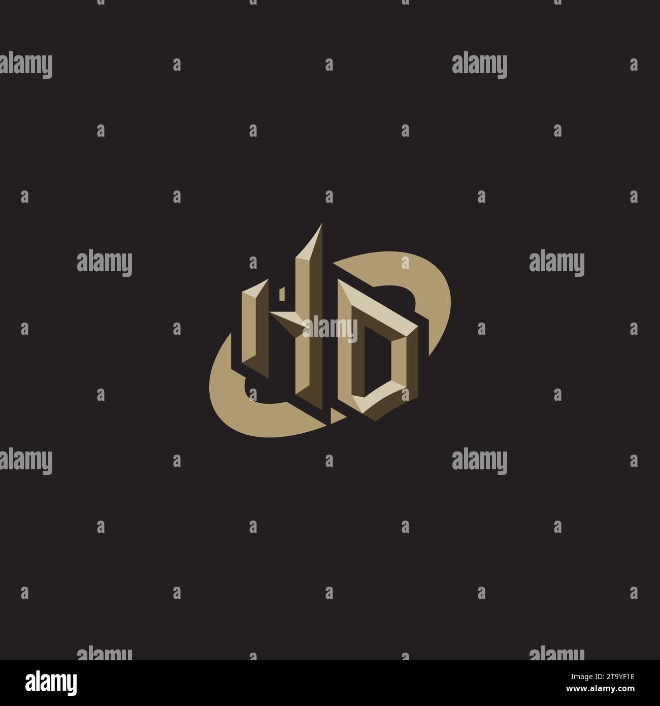 HO Premium Initial Gaming Logo designs, themes and templates for gaming, twitch and youtube Stock Vector