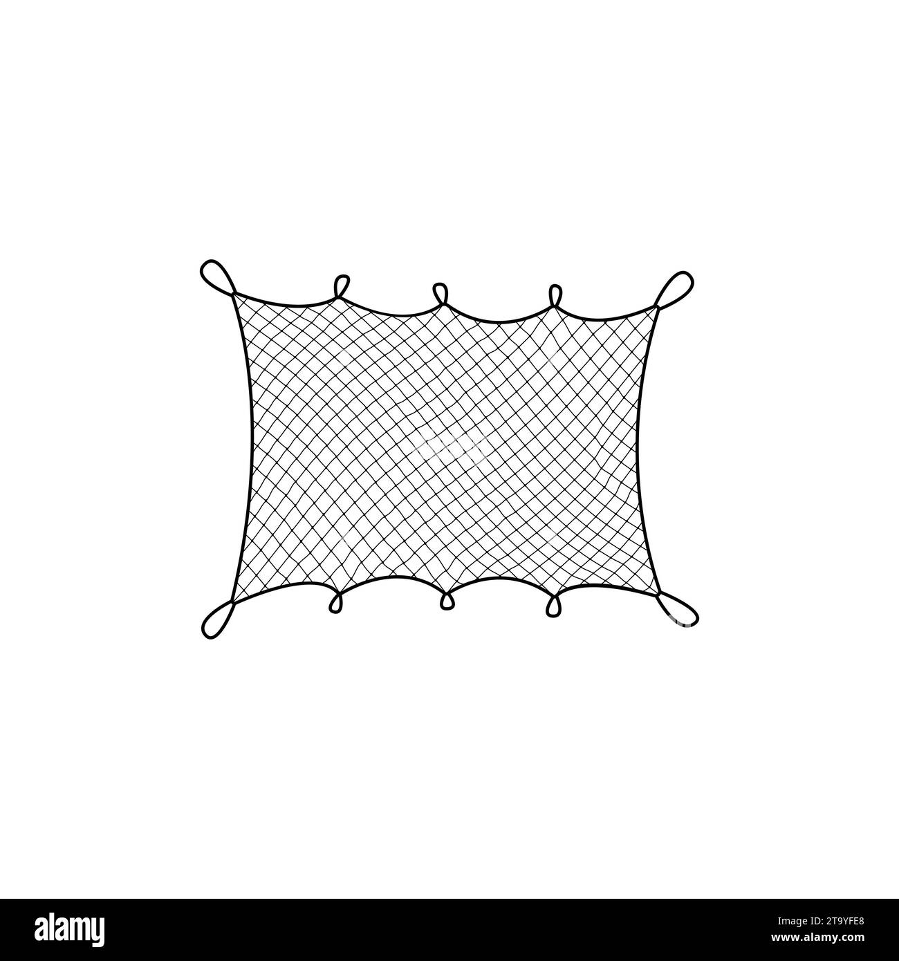 Fish net, fishnet or fishing scoop - vector clip art
