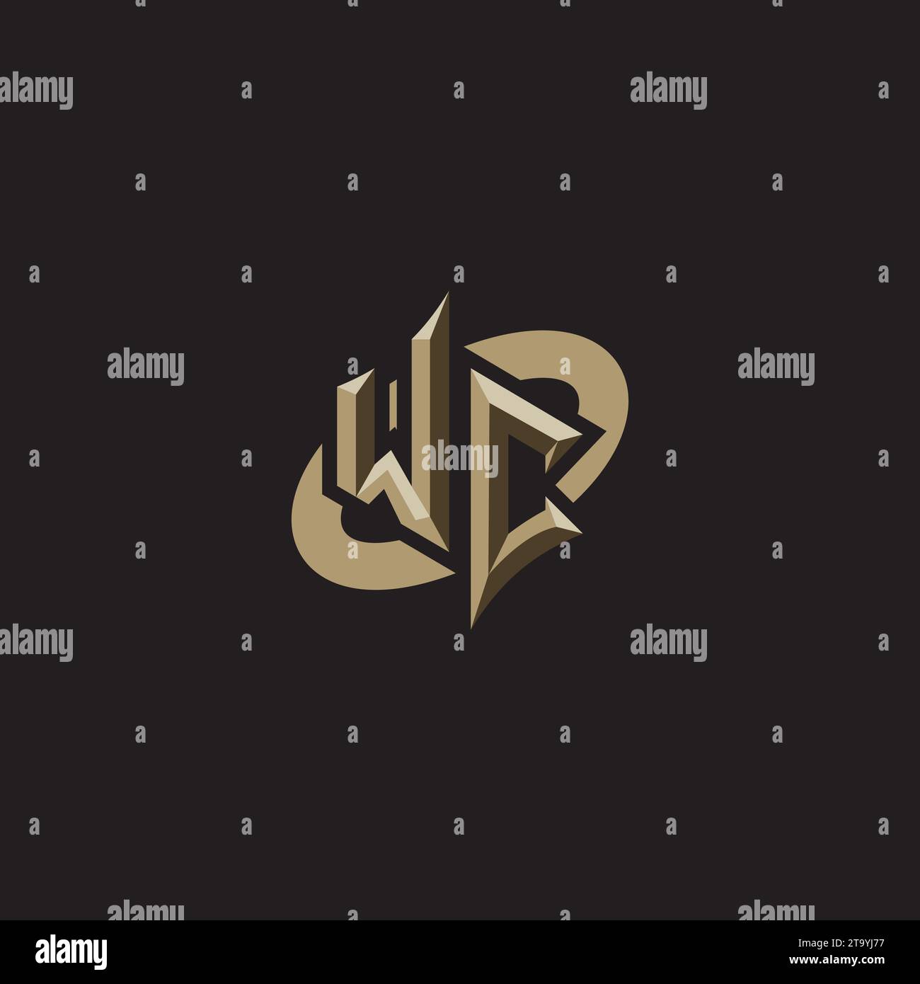 WC Premium Initial Gaming Logo designs, themes and templates for gaming, twitch and youtube Stock Vector