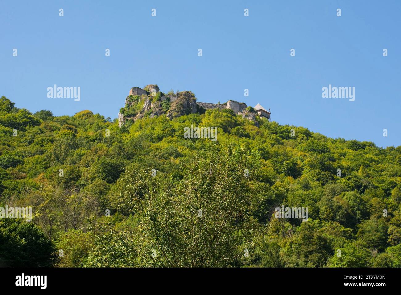 The historic 15th century Ostrovica Castle overlooking Kulen Vakuf village in Una National Park. Una-Sana Canton, Federation of Bosnia and Herzegovina Stock Photo