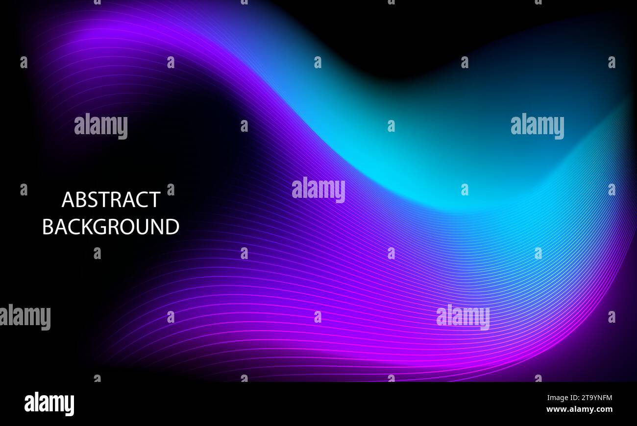 Abstract background with blue and purple wavy lines. Vector ...