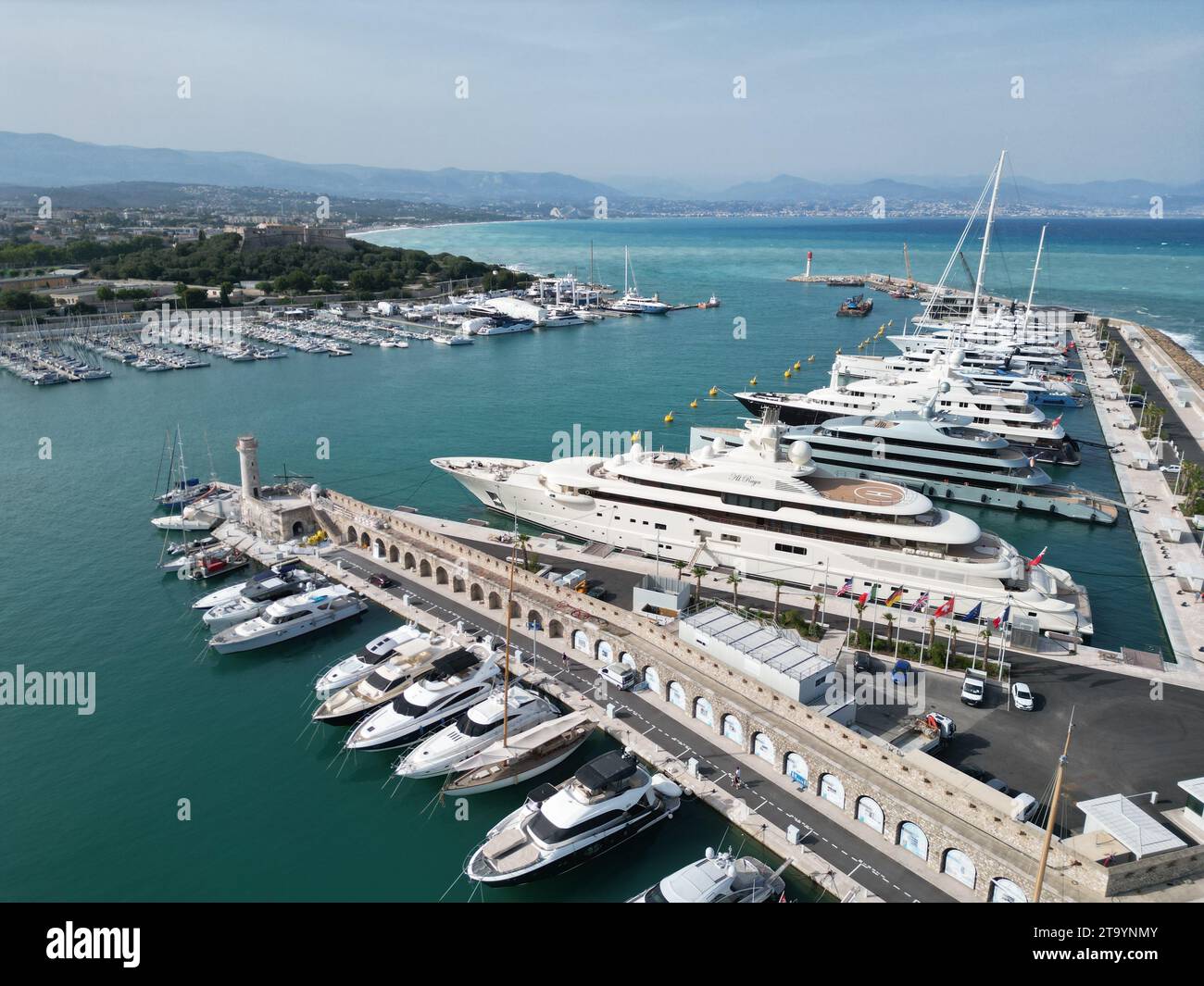 Antibes Harbour France drone,aerial Stock Photo