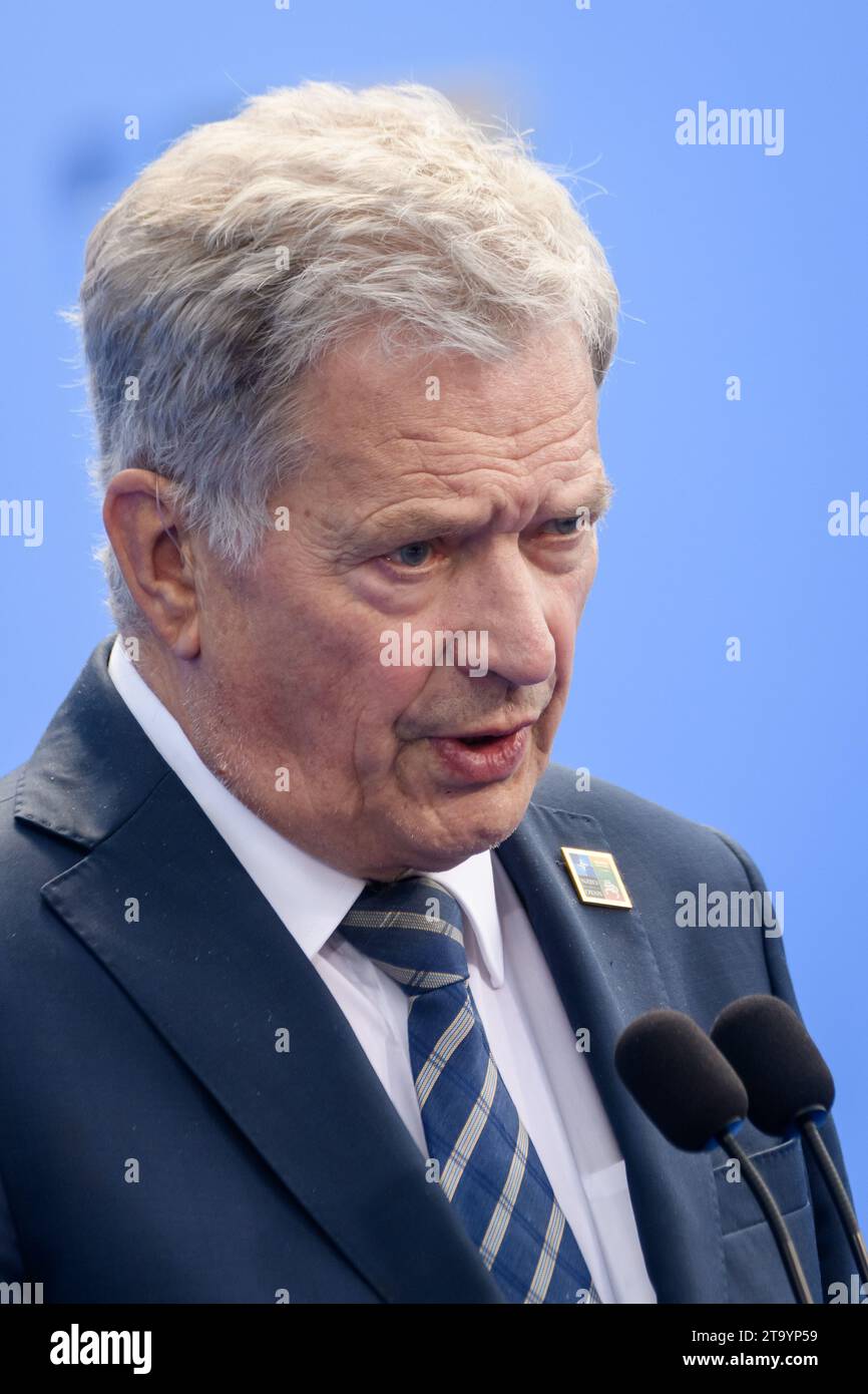 VILNIUS, LITHUANIA. 11th July 2023. Sauli Niinisto, President of