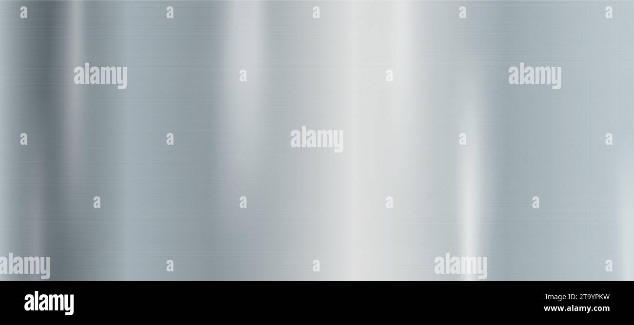 Panoramic background silver steel metal texture - Vector illustration Stock Vector