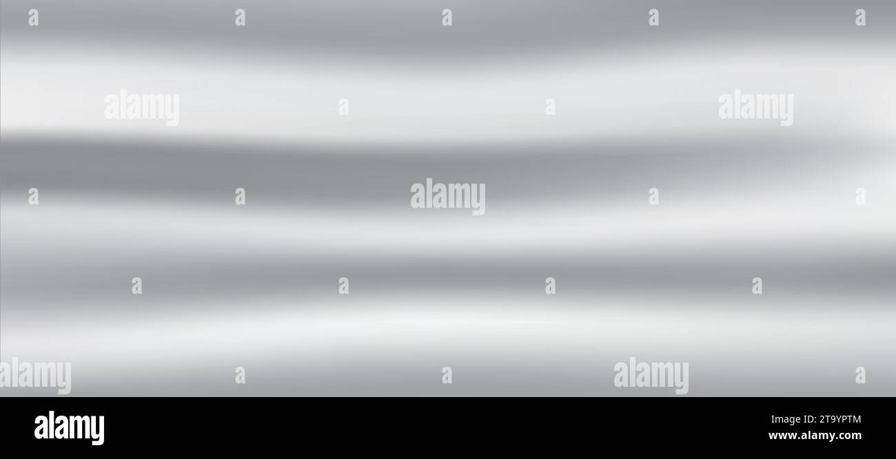Panoramic background silver steel metal texture - Vector illustration Stock Vector