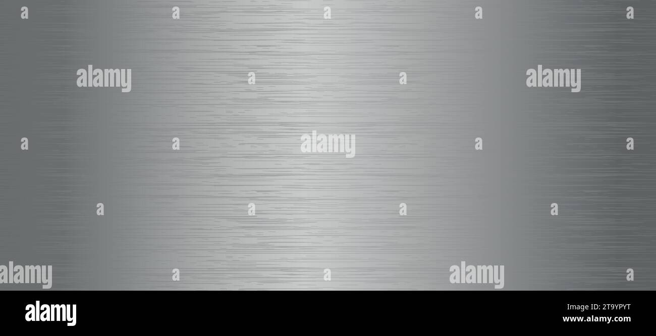 Panoramic background silver steel metal texture - Vector illustration Stock Vector