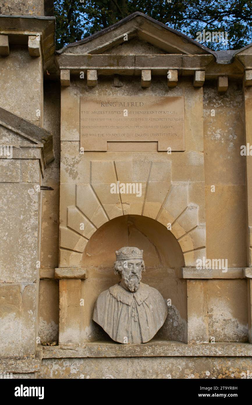 King Alfred in the Temple of British Worthies. Stowe, Buckinghamshire UK. Stock Photo