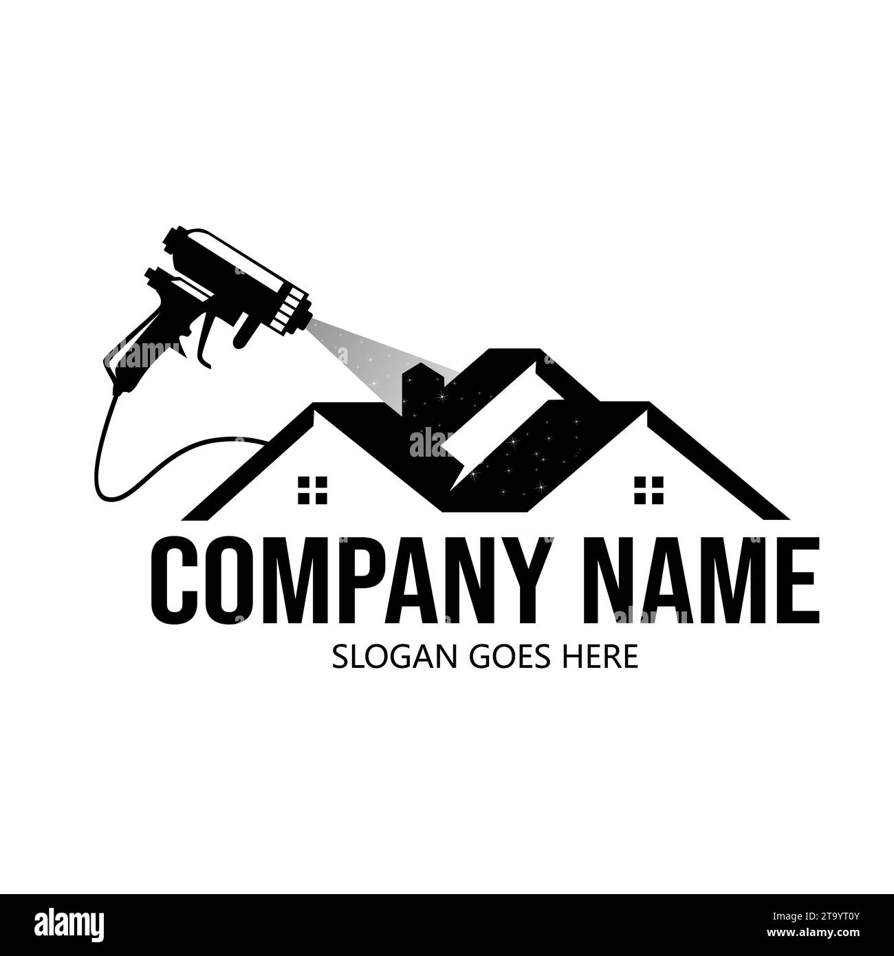 Insulation foam logo design, Construction foam gun logo template Stock