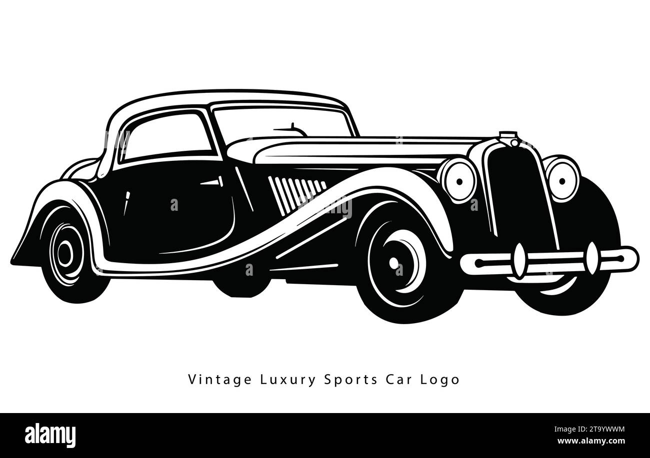 Vintage Luxury Sports Car Design , Classic Vintage Sports Car. Vector