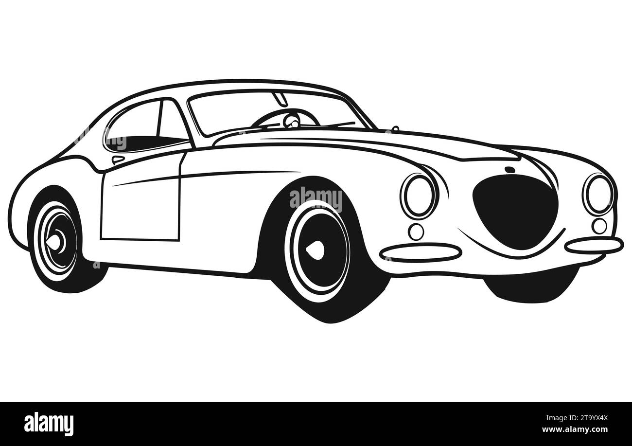 Vintage Luxury Sports Car Design , Classic Vintage Sports Car. Vector