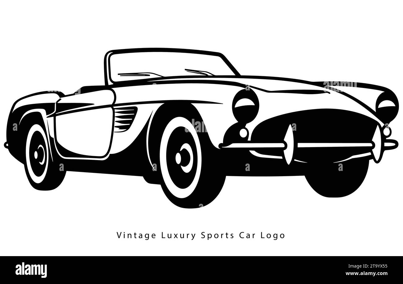 Vintage Luxury Sports Car Design , Classic Vintage Sports Car. Vector