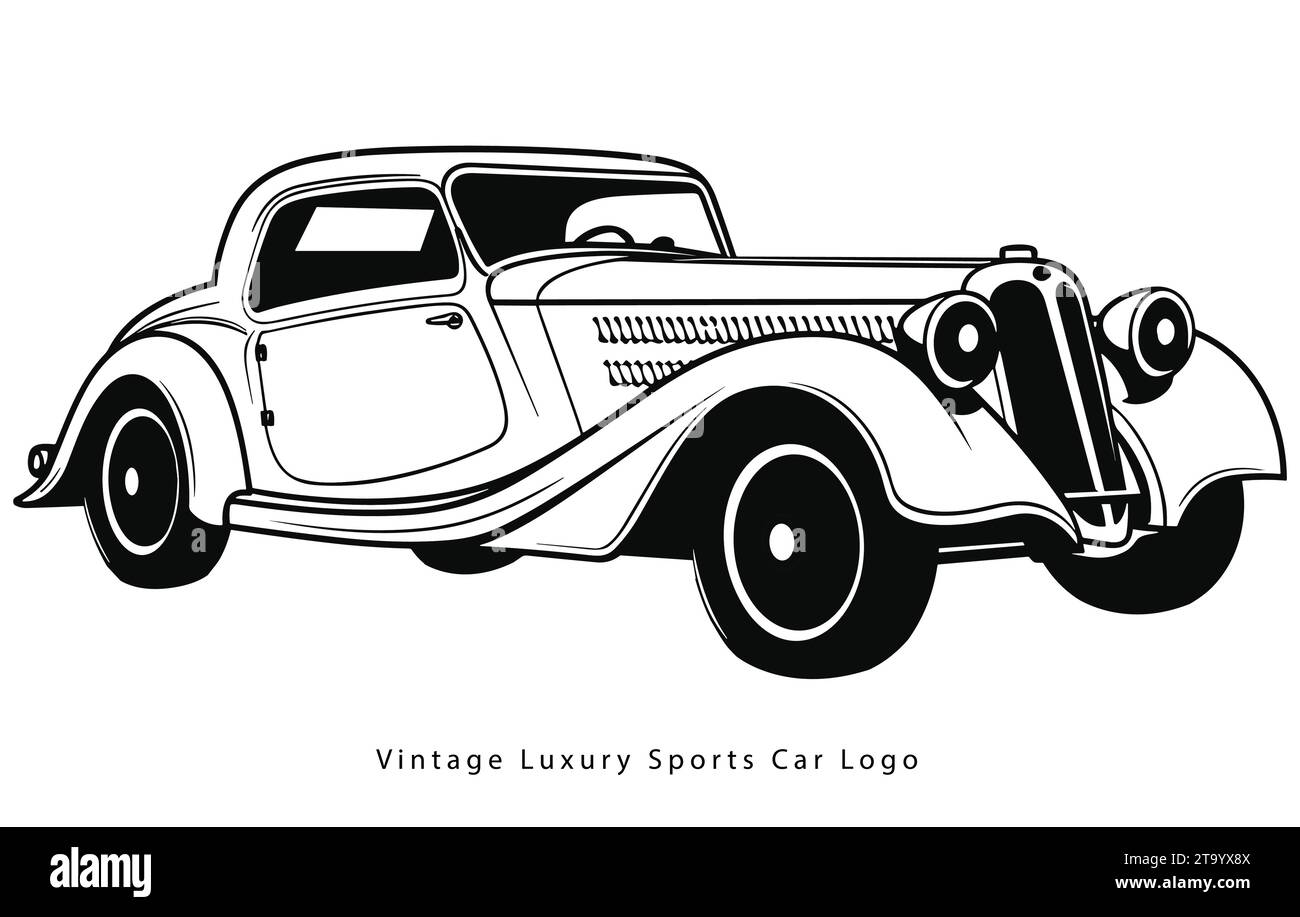 Vintage Luxury Sports Car Design , Classic Vintage Sports Car. Vector