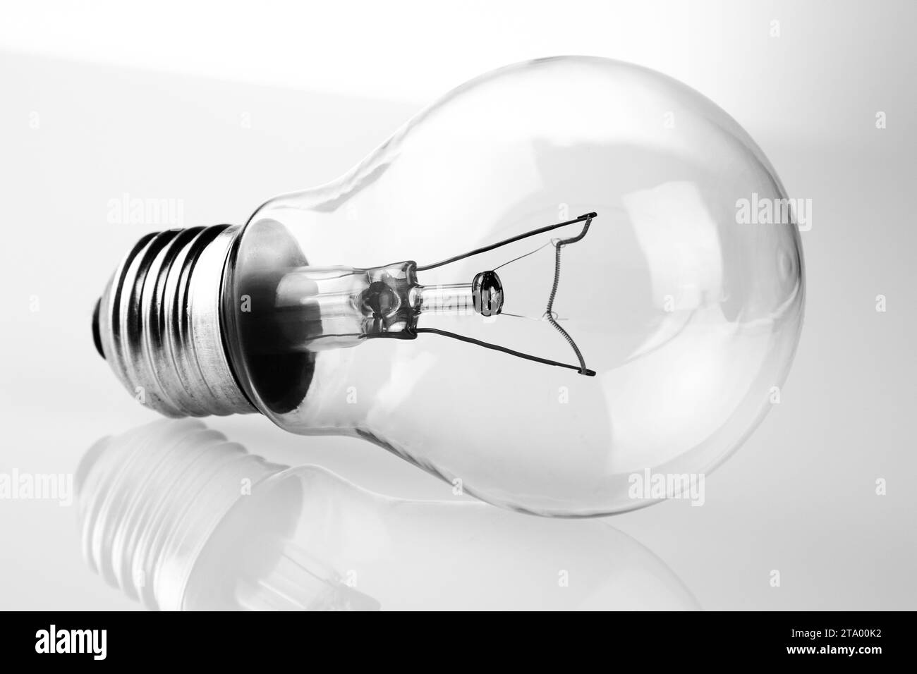 retro vintage light bulb with on white background, energy saving concept Stock Photo