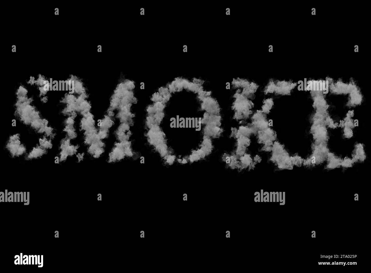 smoke word made by floating smoke steam through space on black