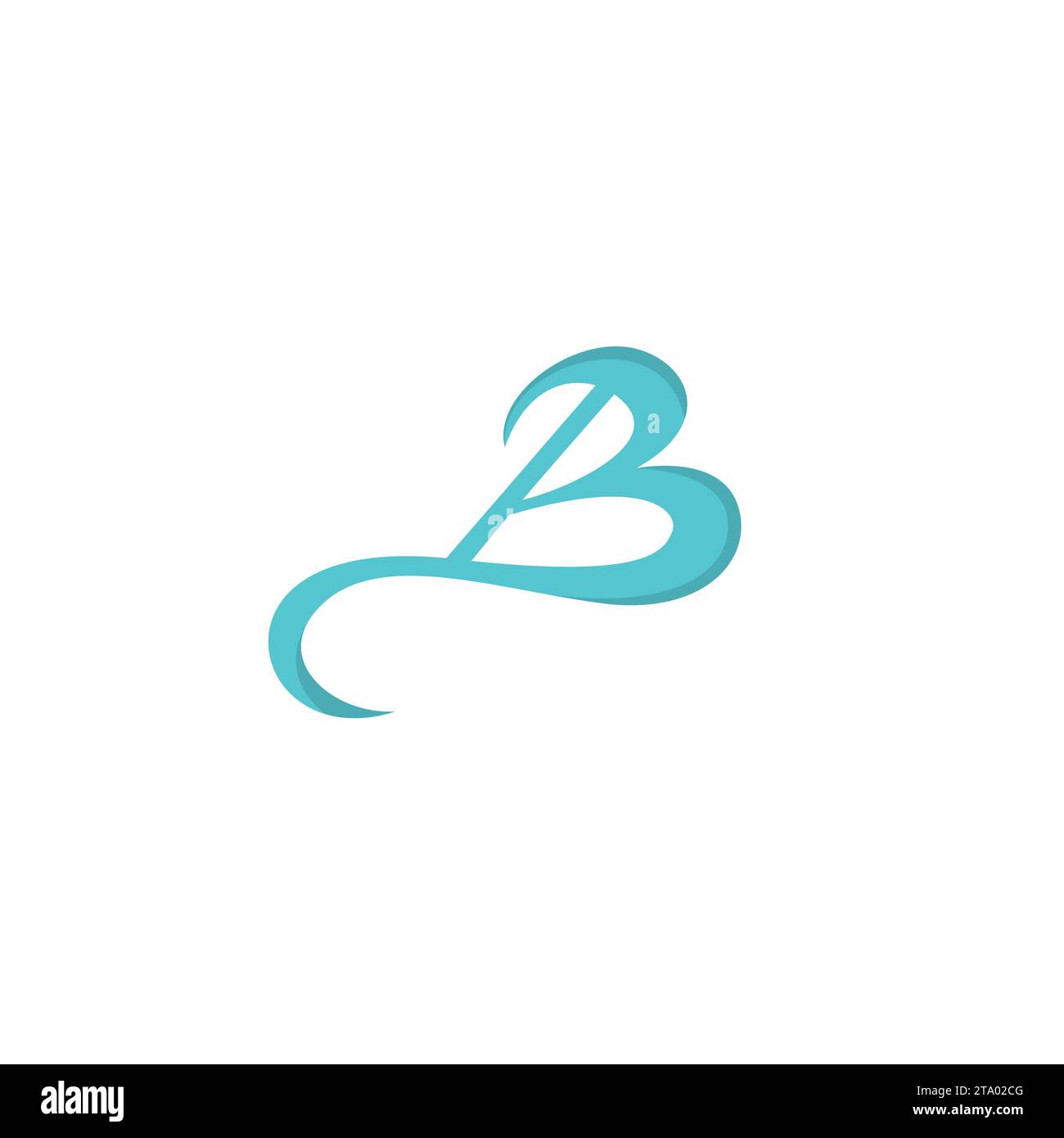 B Love Logo Simple Design. Letter B Icon Stock Vector