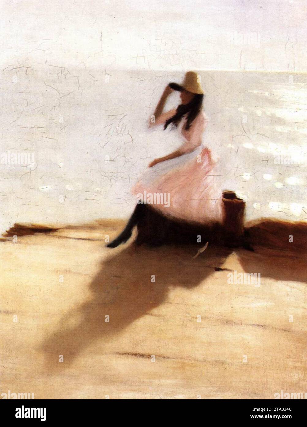 Young Woman on the Beach, Walbeerswick 1886-88 by Philip Wilson Steer Stock Photo