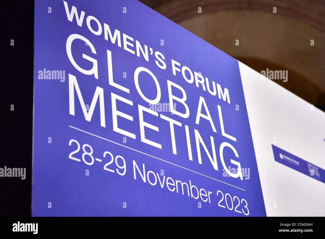 Paris, France. 28th Nov, 2023. This photograph shows the logo of the