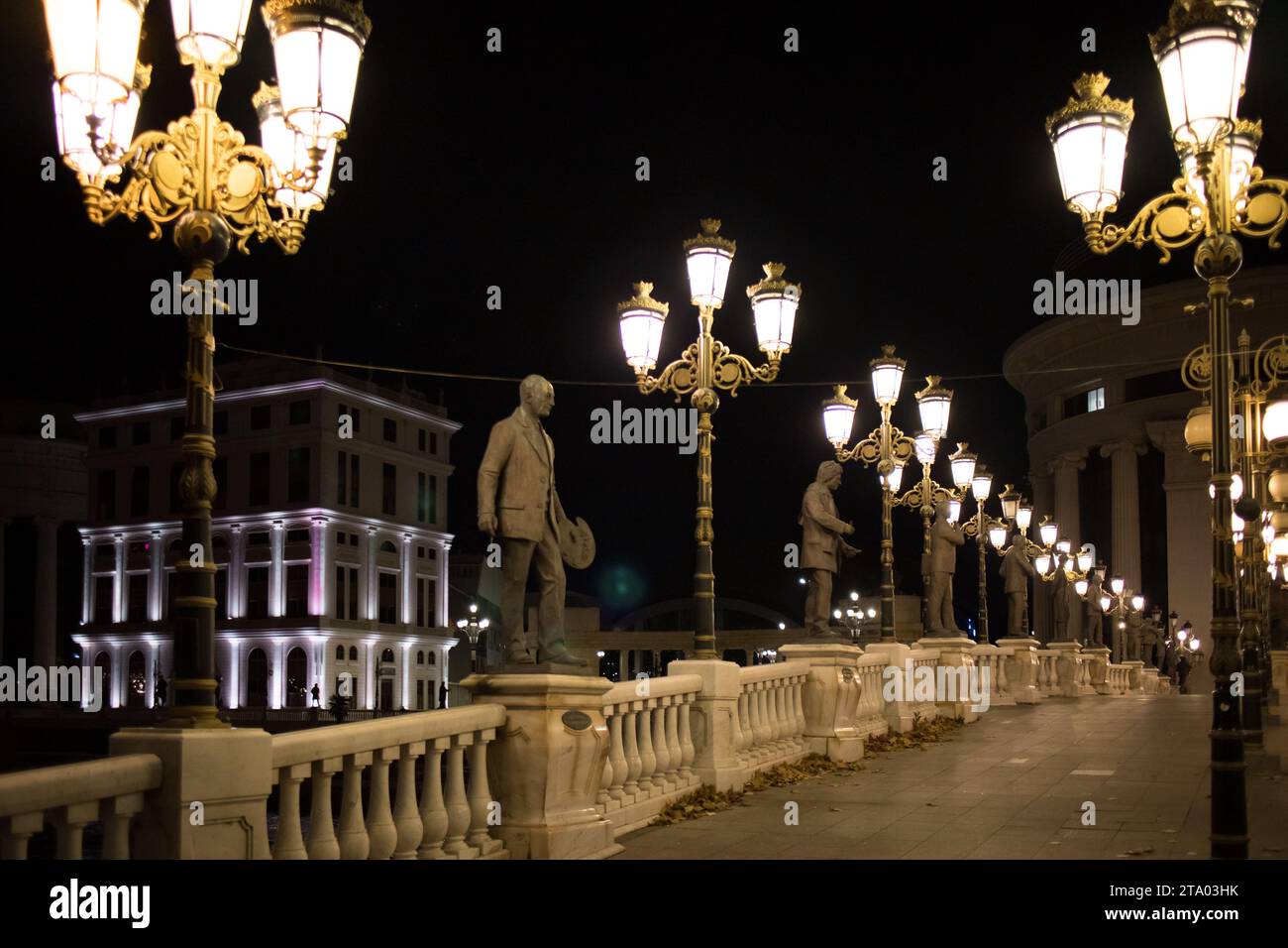 Eye Bridge at night, downtown Skopje, Macedonia Stock Photo - Alamy